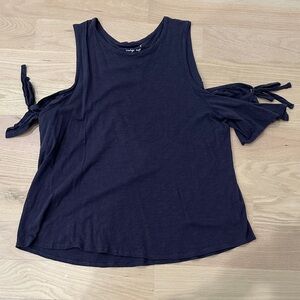 LOFT Purple ish  Cold-Shoulder Tie Sleeve Tank